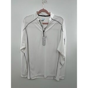 Coolmax TGW Quarter Zip Shirt Men's Large White Long Sleeve Casual Wear Pullover